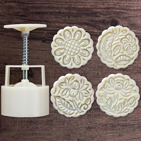 4 emporte-pièces à main pour décorer gâteaux de lune, moule à gâteau de lune en forme de tonneau, outil de bricolage de 125 g (1/4)