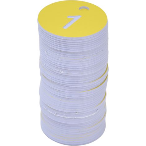 Packung mit 50 nummerierten Bienenstockanhängern, perforierte Nummern 1 bis 50, hellgelbe Imkerkennzeichnung (kompatibel mit Bestseller 3111210137511) (1/5)