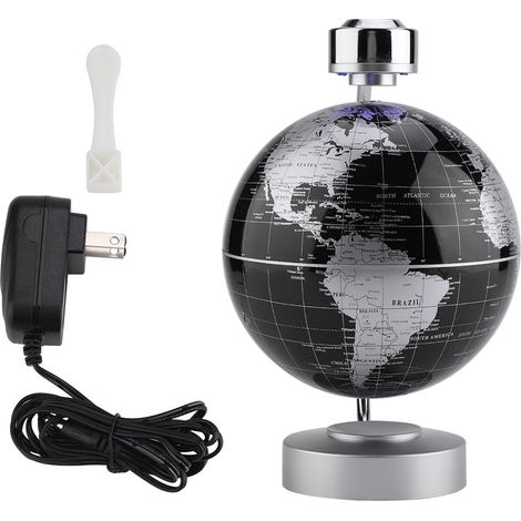 Boule terrestre blanche flottante magnétique en lévitation rotative pour bureau déco (1/5)
