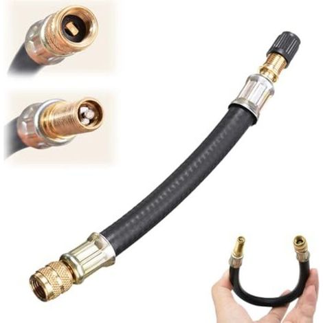 Rallonge de valve pour voiture, adaptateur pour valve de vélo, rallonge de valve pour voiture, adaptateur de valve avec capuchon de valve universel pour voitures, camions, motos, vélos (100 mm)