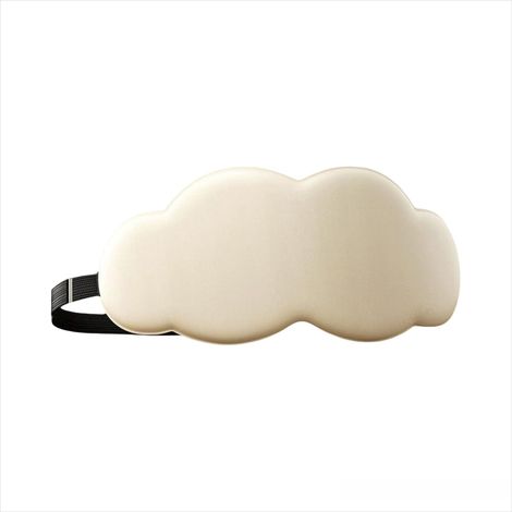 Masque pour les yeux en forme de nuage pour dormir, doux et confortable avec contour 3D, bandeau respirant bloquant la lumière pour nuit, voyage, sieste (blanc laiteux) (1/5)
