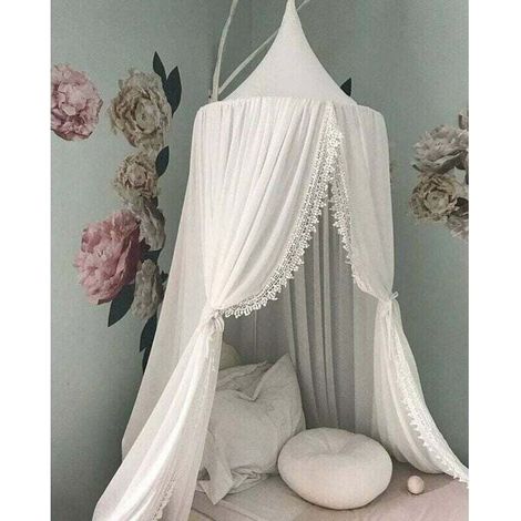 Couvre lit décoration de chambre d'enfant dôme en moustiquaire tente jeu princesse pour enfants bébé 60 cm Coton (1/4)
