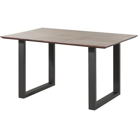 Esstisch Akazie 160x90 grau lackiert / U-Beine anth. Matt SWISS EDGE
