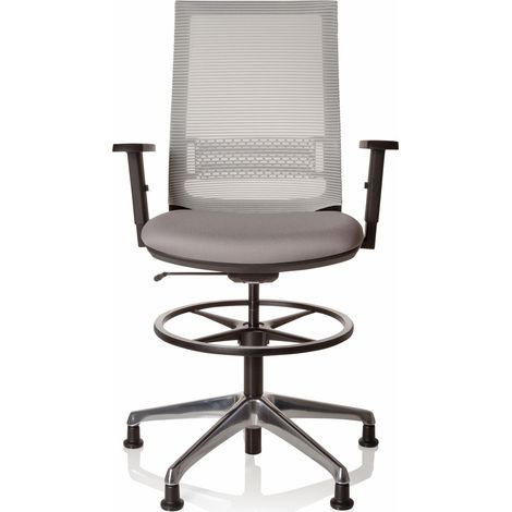 [GEBRAUCHT] B-Ware hjh OFFICE Arbeitsstuhl Counterstuhl Drehstuhl TOP WORK 99 Netzstoff grau h34 (1/2)