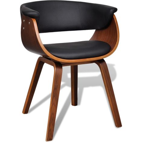 Silla de comedor optimo confort madera curvada y sintetico negro CDS020018