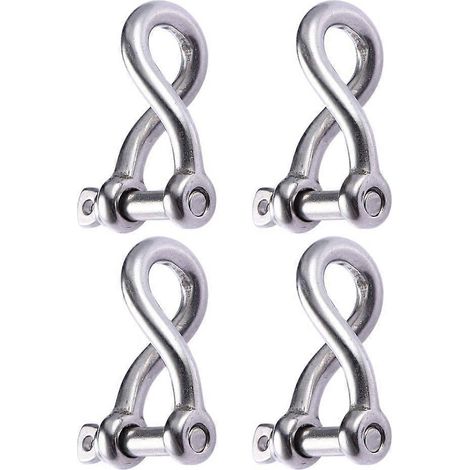 Bows Shackle Marine Edelstahl D-Ringe Bows Shackle Bootsausrüstung 4er-Pack
