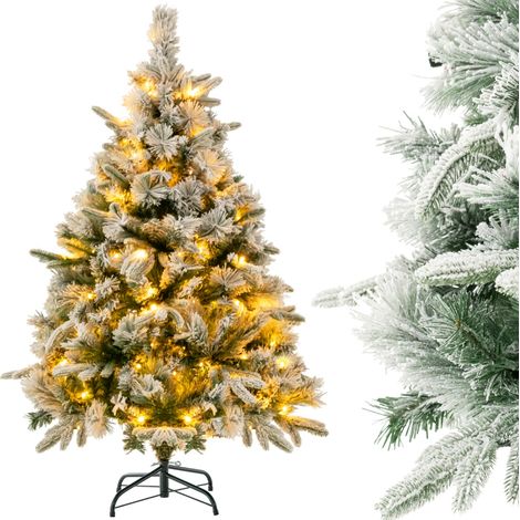 Albero di Natale artificiale da 136cm con 150 luci LED e 384 punte di ramo miste flockato (1/5)