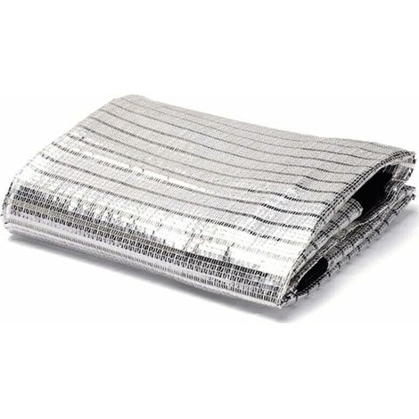 Tissu de Bloc UV perméable Filet de Protection Solaire extérieur Durable Filet de Papier d'aluminium réfléchissant 75% taux d'ombrage Balcon Jardinage de Toit (2X2m) (1/5)