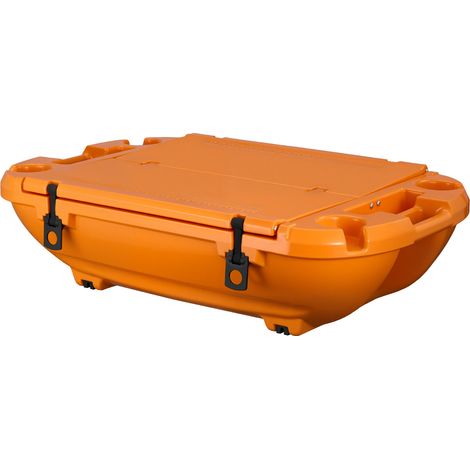 Mophorn Glacière Flottante 37,9 L, Bar Rigide en LLDPE pour Boissons Fraîches sur l'Eau et à Terre, Idéal pour Piscine et Plage, Glacière Amphibie avec Compartiment Sec et Corde de Traction, Orange (1/5)