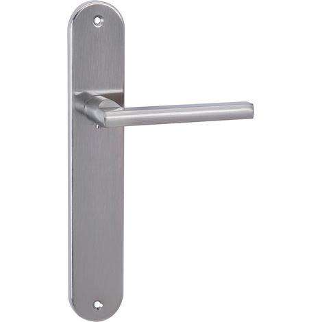 Manilla puerta aluminio níquel satinado placa oval modelo 530 (1/5)