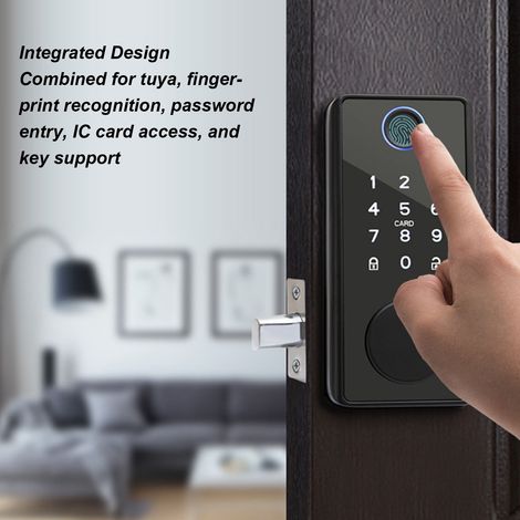 Serrures Intelligentes Connectées Tuya - Clé Électronique, Porte Clavier Tactile en Aluminium avec Verrouillage Automatique (1/5)