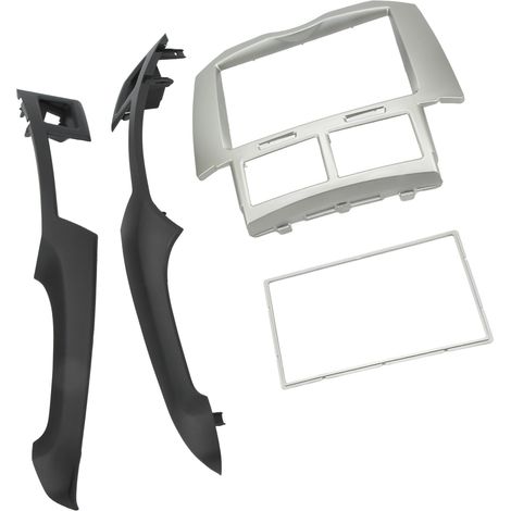 2Din Autoradio Cadre Tableau de Bord Façade Kit de Montage pour Toyota Yaris Vitz Platz 2005-2011, Panneau de Remplacement Noir (1/5)