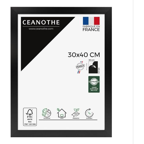 Cadre Photo Noir 30x40 cm et 40x30 cm - Convient au A4 – Cadre pour Photo 30x40 cm, Affiche ou Poster - Cadre Photo Eternel Noir 30x40 cm - Fabriqué en France - Verre acrylique Incassable (1/6)