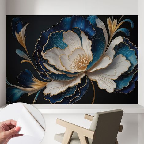 Papier peint autocollant adhésif avec motifs pour salon et chambre accessoire stylé pour votre intérieur Motif floral 104x70 cm (1/5)