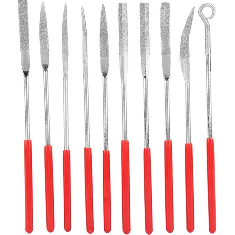 Set di 10 lime diamantate Toivize da 138 mm in acciaio legato per modellismo di precisione e progetti fai-da-te. (1/5)