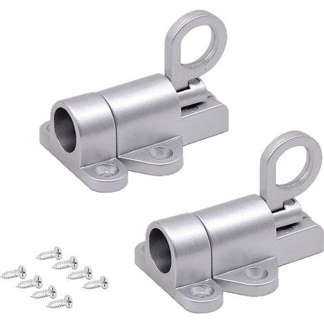 Automatique Verrou Porte Aluminium, 2 Pièces Loquet à Ressort, Verrou Porte à Rebond, Verrou de Porte à Verrouillage Automatique, pour Portes de Balcon, Portes de Jardin, Fenêtres, Por (1/5)