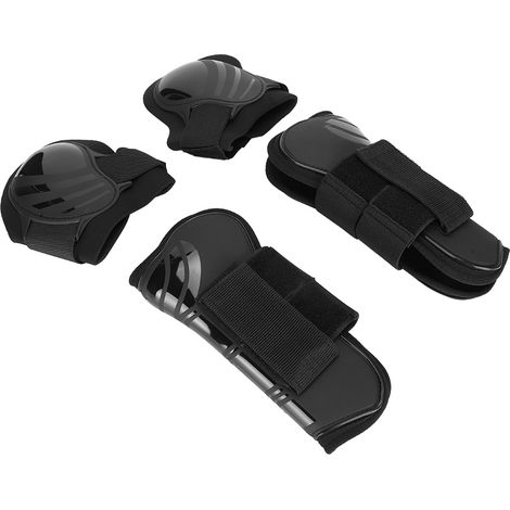 Lot de 2 paires de guêtres élastiques épaisses en PU pour chevaux, protection des jambes avant et arrière, pour l'entraînement et le saut d'obstacles, noir, taille L (1/5)