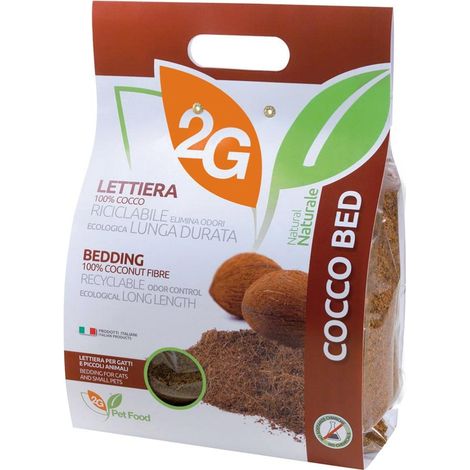 COCCO BED 5 lt: COCCO BED Lettiera in fibra di cocco per piccoli animali 100% solo fibra vegetale