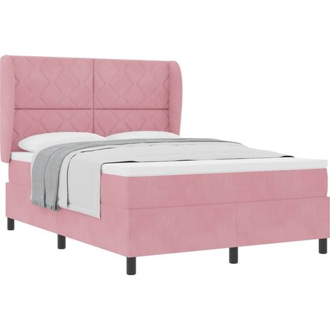 Maison Exclusive - Boxspringbett mit Kopfteil Rosa 200 x 140 cm S (1/5)