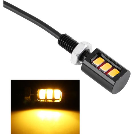Lot de 2 Vis Ampoules LED Jaune 12V pour Plaque d'Immatriculation Universel Moto Auto, Éclairage Fixation Vis Lumineuse (1/5)