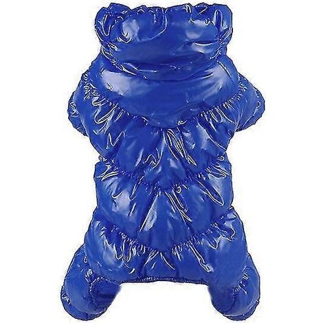 Vêtements pour chien : manteau d'hiver chaud et épais en polaire pour chiot, veste imperméable pour petits chiens, combinaison pour chien Chihuahua, salopette bleue (1/5)