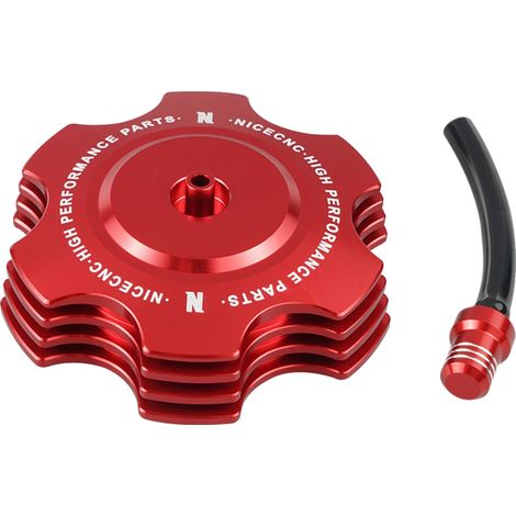 Tappo del serbatoio del carburante, design con dissipatore di calore, lega di alluminio resistente, rosso (1/2)