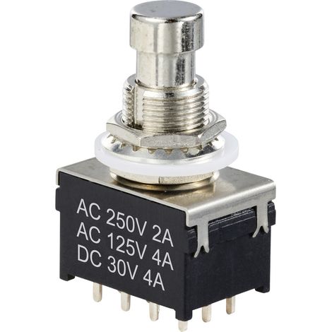 TRU COMPONENTS TC-12193716 Druckschalter 4P2T mit geradem Stift  Schaltstrom (max.): 4 A     1 St.