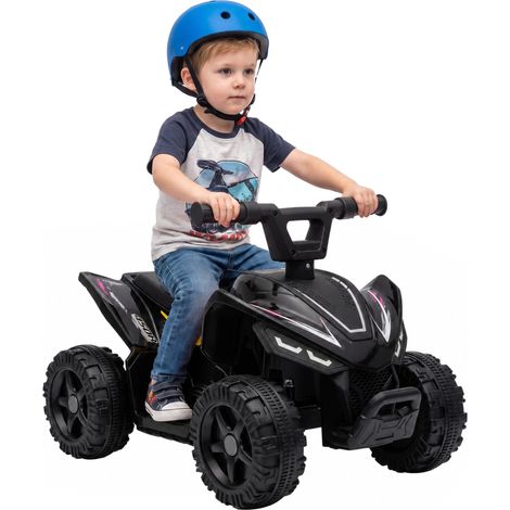 AIYAPLAY 6V Electric Car, Kids ATV with Handlebar Button Control, Black (1/5)
