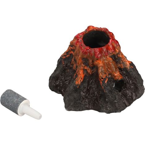 Simulation d'ornement de volcan d'aquarium, décoration réaliste en résine pour Aquarium, pierre à bulles (1/5)