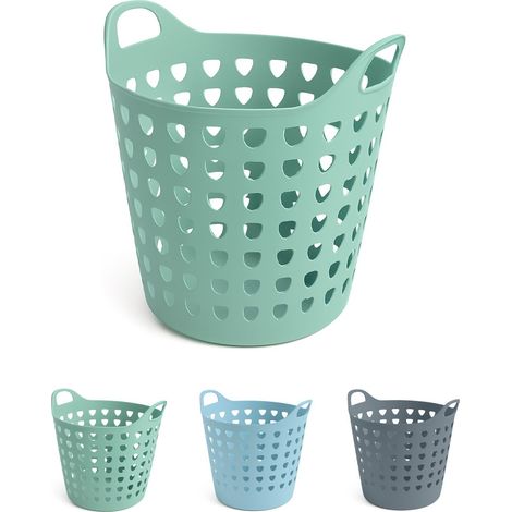 Cesto Ropa Sucia 60L y 26L con Agujeros Triangulares Cesta Colada Moderna Gris, Azul o Verde