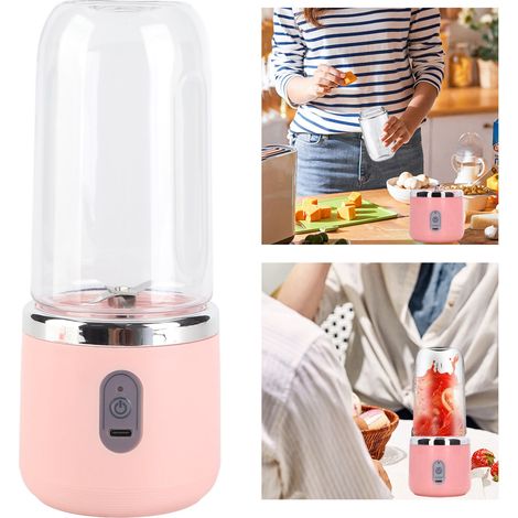Batidora portátil (batidora eléctrica de viaje) de 400 ml, PCTG de grado alimenticio, 6 cuchillas, 22.000 rpm, función de carga USB, batería de 1500 mAh, apta para frutas, verduras, café y cócteles. (1/5)