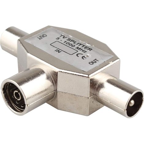 Répartiteur D'antenne Coaxiale Femelle vers Deux Mâles Câble TV Coaxial Coupleur T/F Antenne Bidirectionnelle pour Adaptateur TV/T Coaxial (1/5)