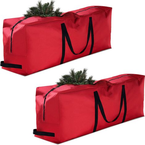 2 Housse de Protection Étanche et Anti-Poussière pour Sapin de Noël, Grand Sac de Rangement 122x38x51cm,Pliable pour Arbre Artificiel,Cordon Lumineux (1/5)