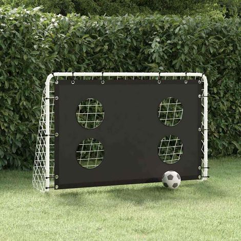 But de football pliable avec filet d’entraînement en acier noir et blanc 184 x 61 x 122 cm - PANGIVO (1/5)
