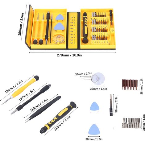 Set de 38 brosses télécom premium en bronze antique, outillage complet pour téléphonie et électronique, kit professionnel de nettoyage et entretien. (1/5)
