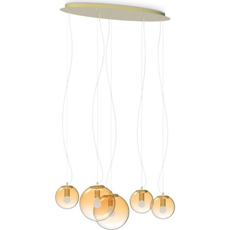 Ideal Lux MAPA CLEAR Plafonnier suspendu à 5 lampes de style ambre