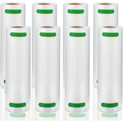 Sacs sous Vide Alimentaire 8 Rouleaux, 20 X 600 CM pour Appareil de Mise sous Vide, Réfrigérateur, Réutilisable rouleaux sous vide