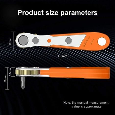 Tournevis cruciforme PH2 de 110 mm avec cliquet mini 1/4″ et embouts interchangeables – haute précision, conception ergonomique réversible (1/3)