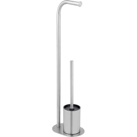 Piantana portarotolo e portascopino wc in acciaio inox satinato (1/4)