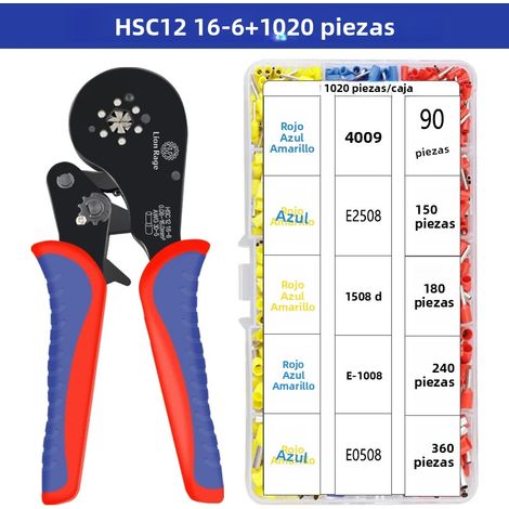 (1020 pièces) Petit kit de fixation électrique de pince de précision pour bornes tubulaires 0,08-16 mm² 30-5 AWG. (1/5)