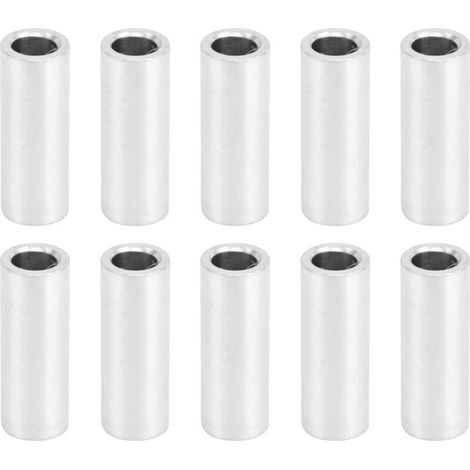 10 runde Distanzstücke aus Aluminiumlegierung ohne Gewinde, 6 mm Außendurchmesser, 16 mm Länge (1/5)