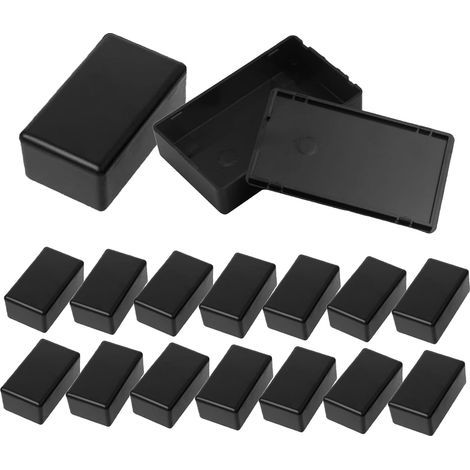 Lot de 16 petites boîtes de dérivation - Boîtier électronique étanche en plastique noir boite electrique boite jonction electrique boitier electronique - 60 x 36 x 25 mm (1/5)
