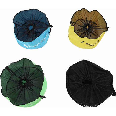 Lot de 4 sacs rangement tuyau camping-car Oxford 600D imperméable mesh aéré câble électrique tuyau eaux usées accessoires organisation garage (1/5)