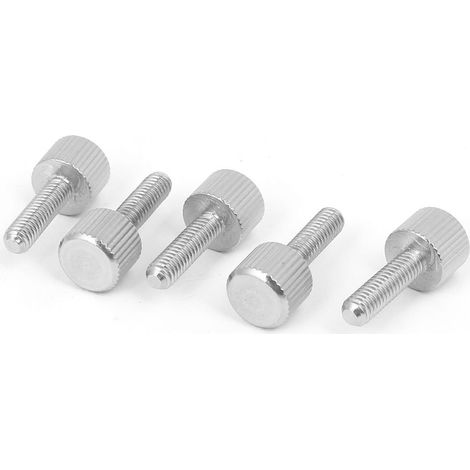 Vis moletées à tête plate en acier inoxydable M4 x 14 mm pour couvercle d'ordinateur PC (lot de 5)