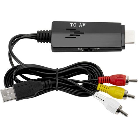 Câble convertisseur vidéo HDMI vers RCA mâle-mâle pour TV, VHS, VCR - 480i/576i (1/5)
