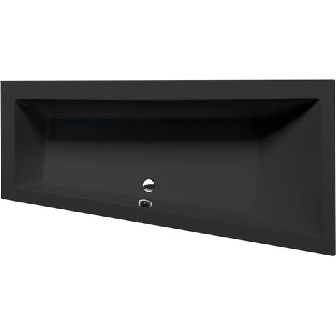 ANDRA R Baignoire Asymétrique 180x90x45cm, Noir Mat