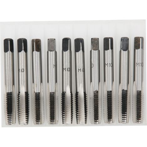 10 pièces tarauds M10 filetage acier carbone cannelure droite premier main conique bouchon haute rigidité (1/5)