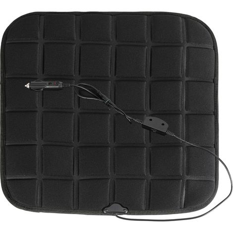 TolleTour Cuscino riscaldante per sedile 45x45 cm – Copertura protettiva riscaldante 12V, colore nero (1/5)