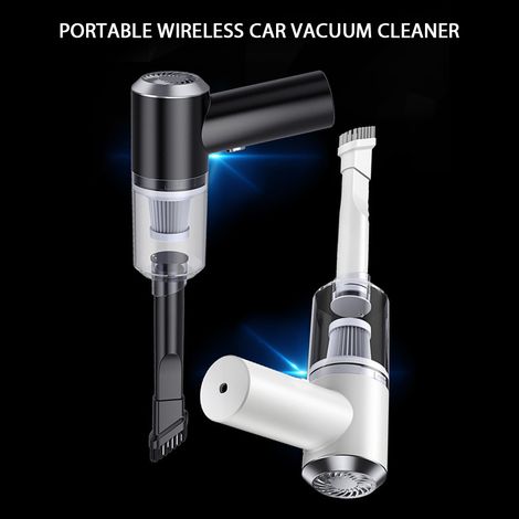 Ortviai Aspirateur Portable Sans Fil pour Voiture 120 W, 6000 Pa, LED Intégrée, Batterie 2000 mAh, Noir