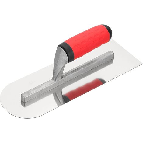 Taloche Ronde Simple Pour Plaque De Plâtre 11" x 4", Taloche De Finition En Acier Inoxydable 402 Pour Béton Outil Manuel De Plâtrage Peinture Art Avec Poignée TPE, Béton. (1/5)